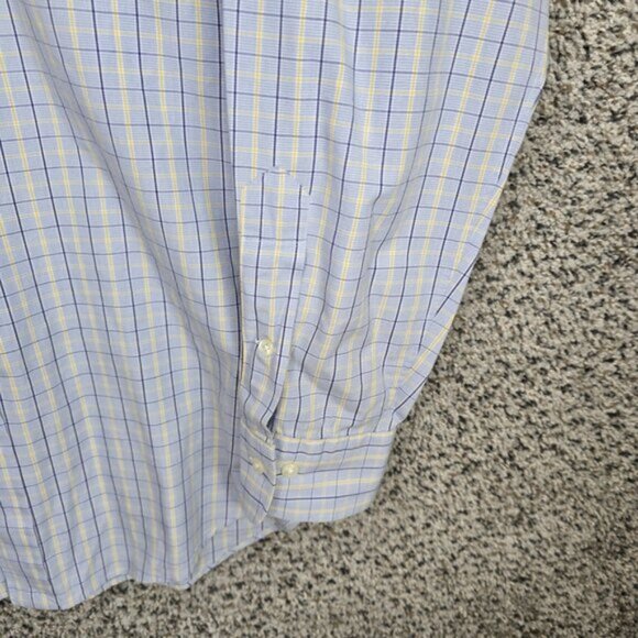 Polo by Ralph Lauren Shirt Mens 15.5 32 33 Blue Plaid Button Up Phillip Cotton - Picture 2 of 7